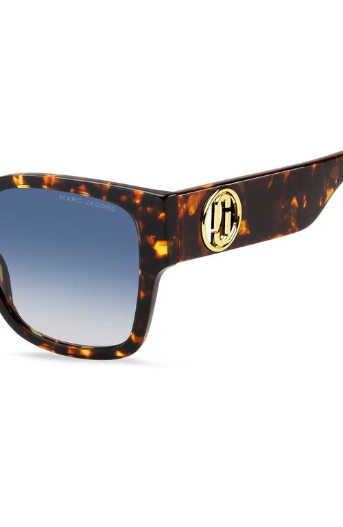 Marc Jacobs 54mm Square Sunglasses In Havana/blue Shaded