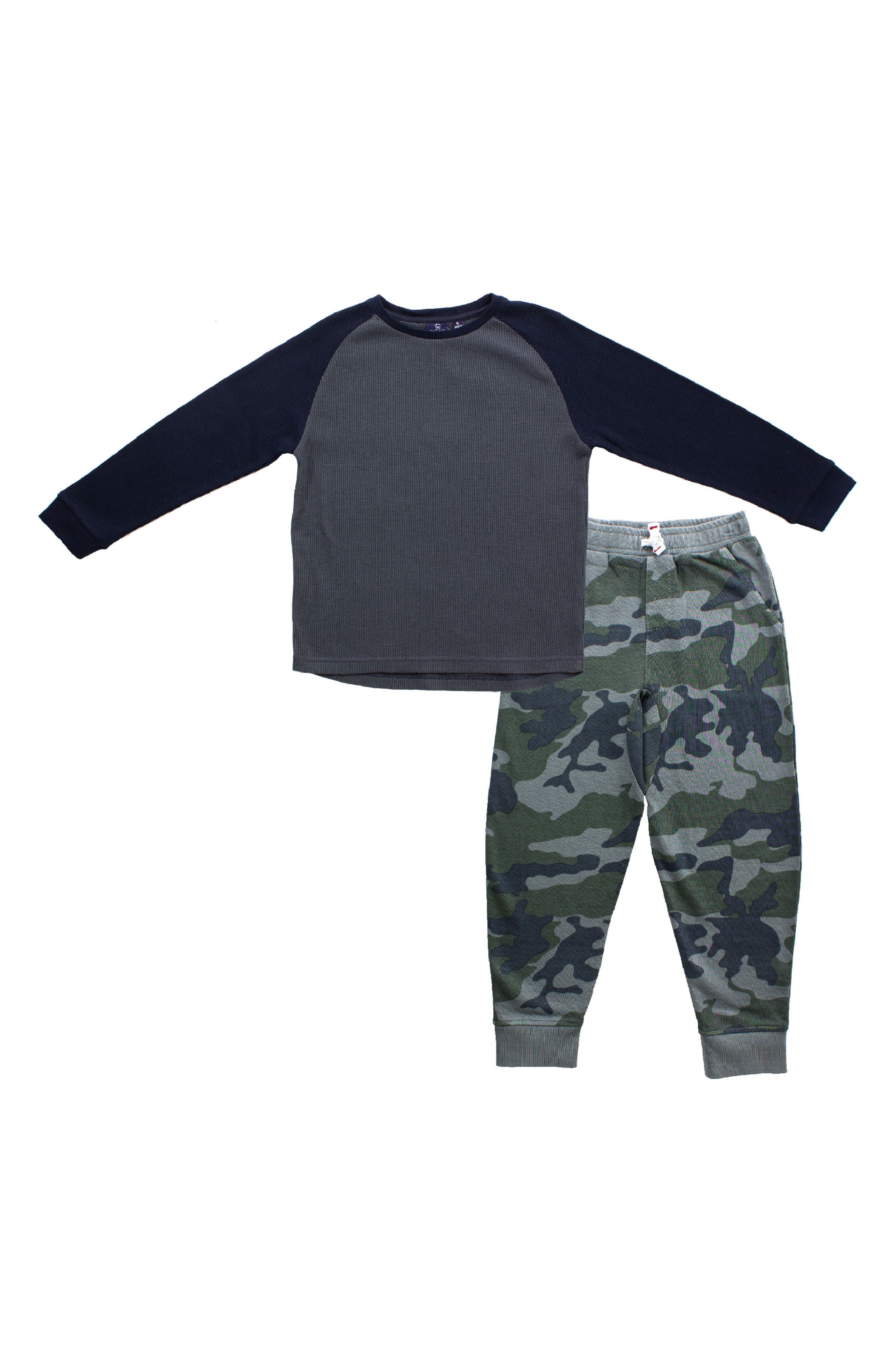 Kids Little Boys Short Sleeve Moms MCM Tshirt Camo Pants Outfits Clothes Set