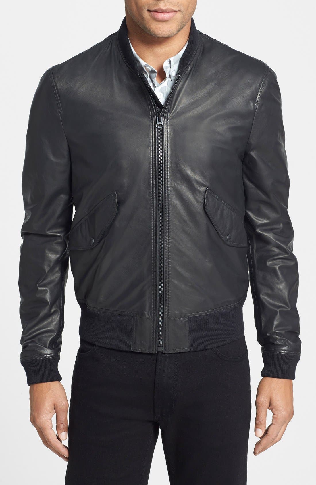 burberry leather bomber jacket