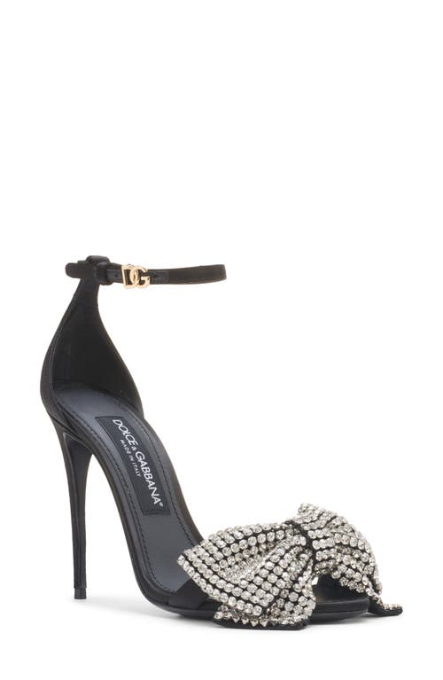 Dolce & Gabbana Rhinestone Decorative High-heeled Sandals In 8s488 Nero/crystal