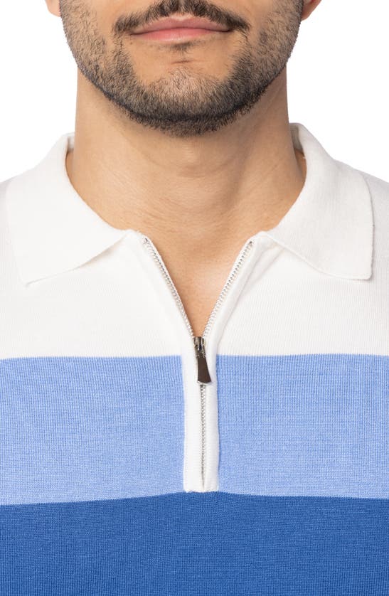 Spring + Mercer Striped Polo Sweater In Navy