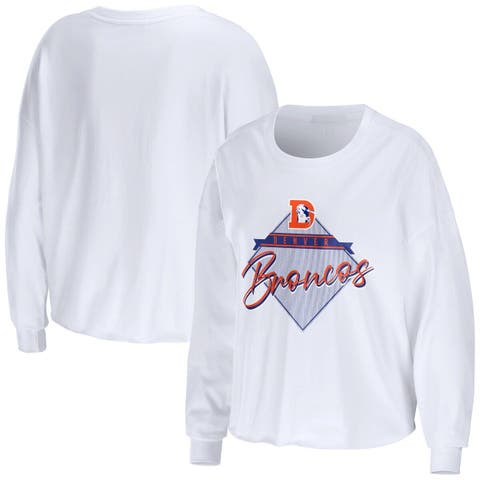 Women's Wear by Erin Andrews White Denver Broncos Domestic Pullover Sweatshirt Size: Extra Large