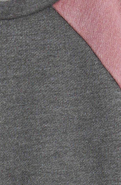 Splendid Raglan Sleeve Sweatshirt & Cargo Pants Set In Burgundy/grey