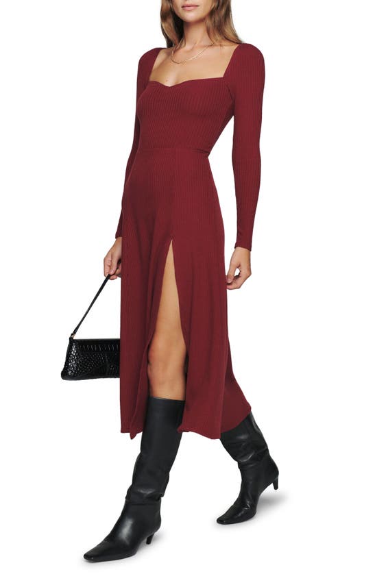 Reformation Banks Long Sleeve Sweater Midi Dress In Chianti | ModeSens Reformation Banks Long Sleeve Sweater Midi Dress In Chianti | ModeSens