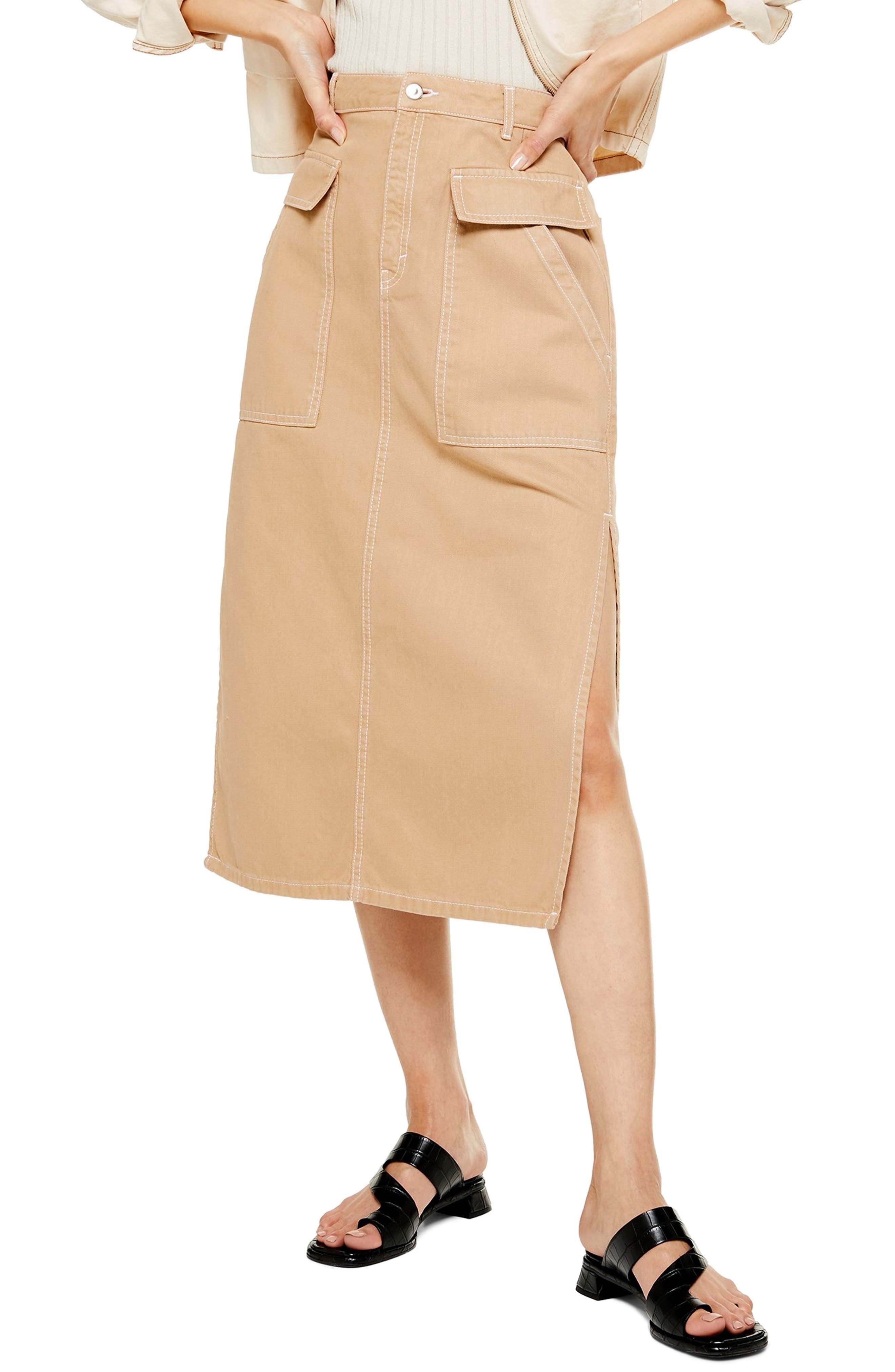 midi skirt with pocket
