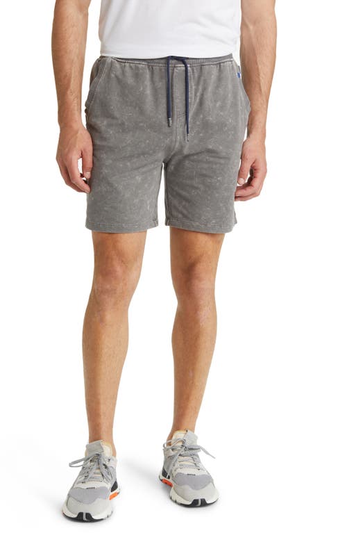 Acid Wash Fleece Sweat Shorts in Grey