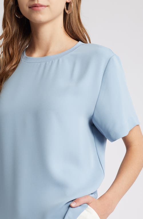 Shop Open Edit Matte Satin Tee In Blue Chambray