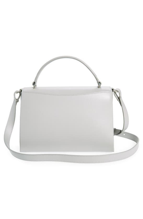 Shop Mulberry Lana High Gloss Leather Top Handle Bag In Pale Grey