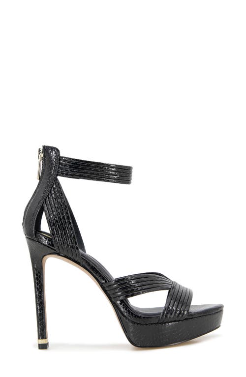 Kenneth Cole Nadine Ankle Strap Platform Sandal In Black Snake