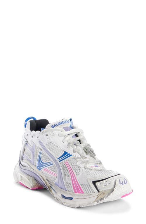 Shop Balenciaga Runner Sneaker In White/lilac/pink