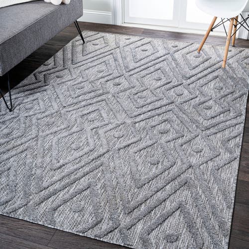Jonathan Y Balansat Moroccan Diamond Indoor/outdoor Area Rug In Dark Gray