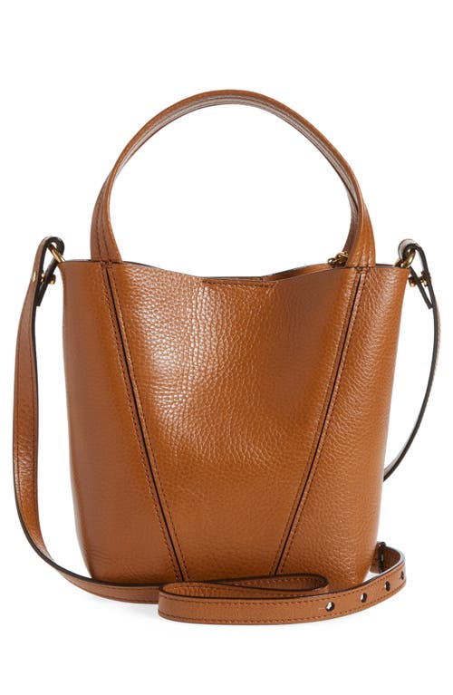 Chloé Spin Mini Tote Bag In Grained Calfskin In 26m Clay Brown