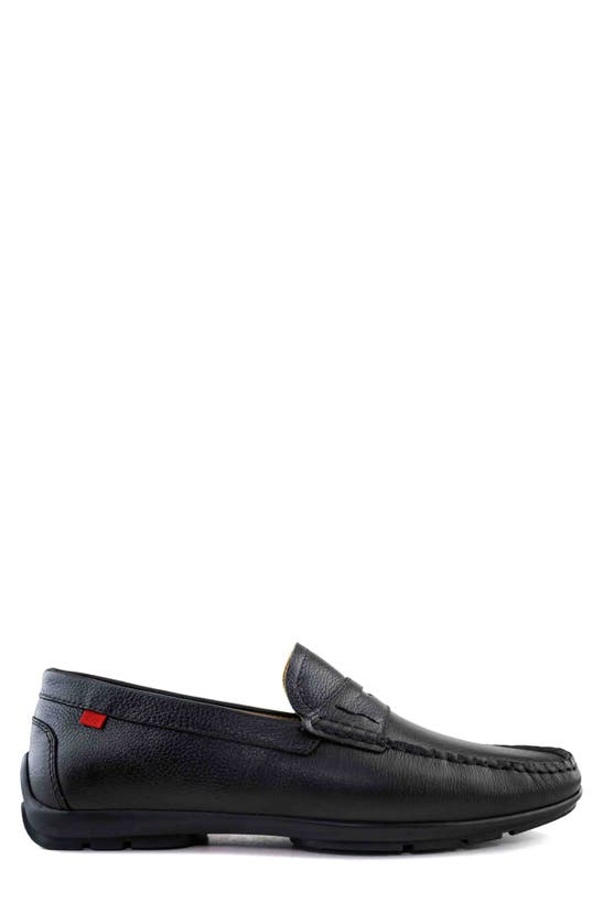 Marc Joseph New York Hamilton Penny Strap Driving Loafer In Black Grainy