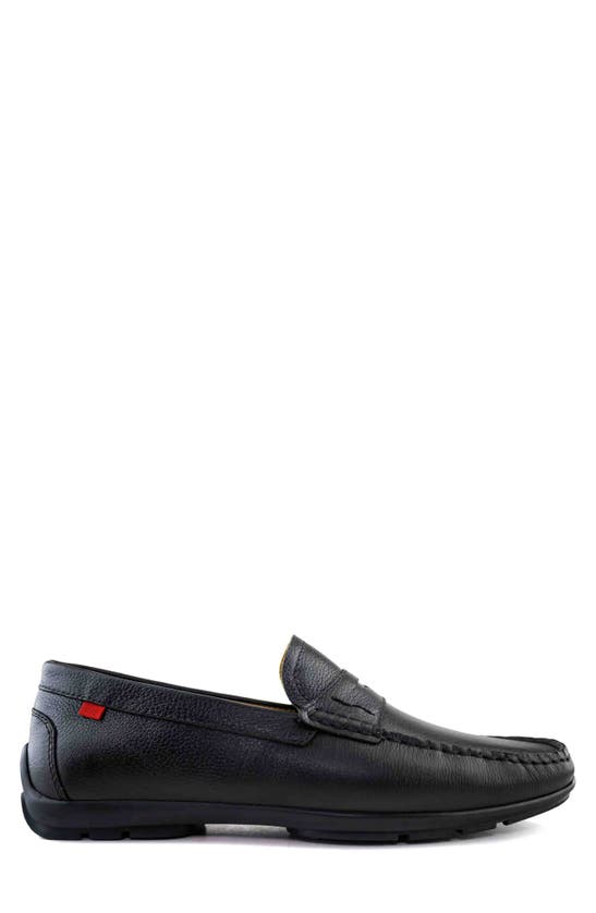 Shop Marc Joseph New York Hamilton Penny Strap Driving Loafer In Black Grainy