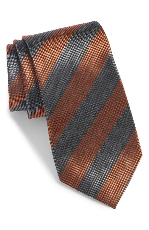 Shop Nordstrom Stripe Silk Tie In Orange