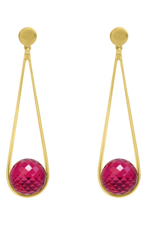 Shop Dean Davidson Ipanema Drop Earrings In Vivid Pink/gold