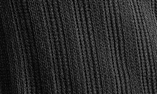 Misook Textural Stripe Midi Sweater Dress In Black