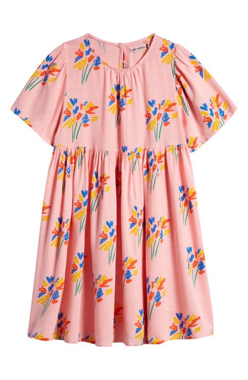 Bobo Choses Kids' Floral Flutter Sleeve Dress Pink at Nordstrom, Y