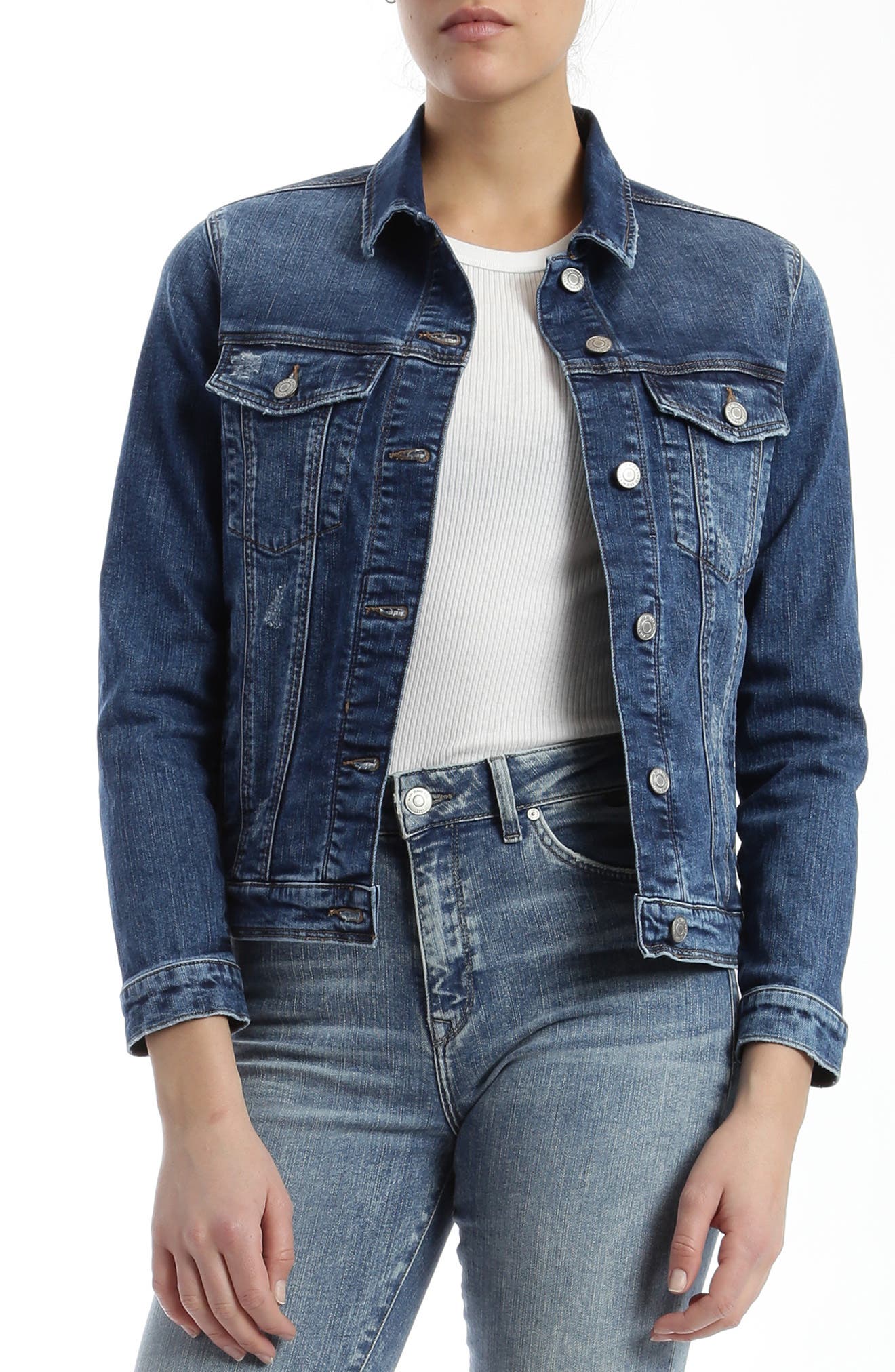Mavi Jeans Katy Distressed Denim Jacket 