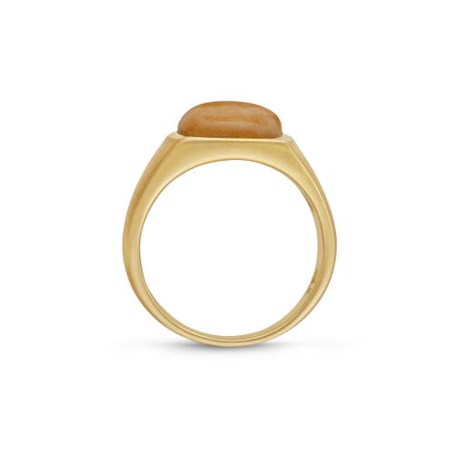 Luvmyjewelry Yellow Lace Agate Sterling Silver Men Signet Ring In 14kt Gold Vermeil On Sterling