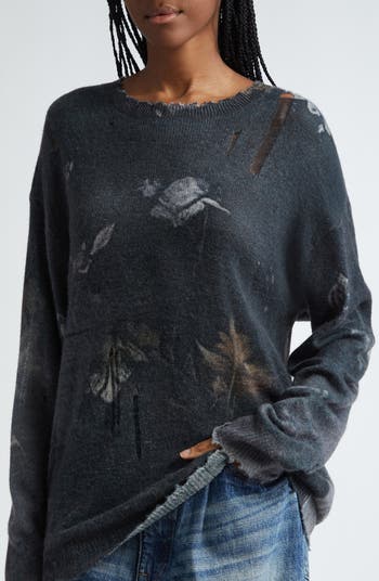 Distressed cashmere sweater hotsell