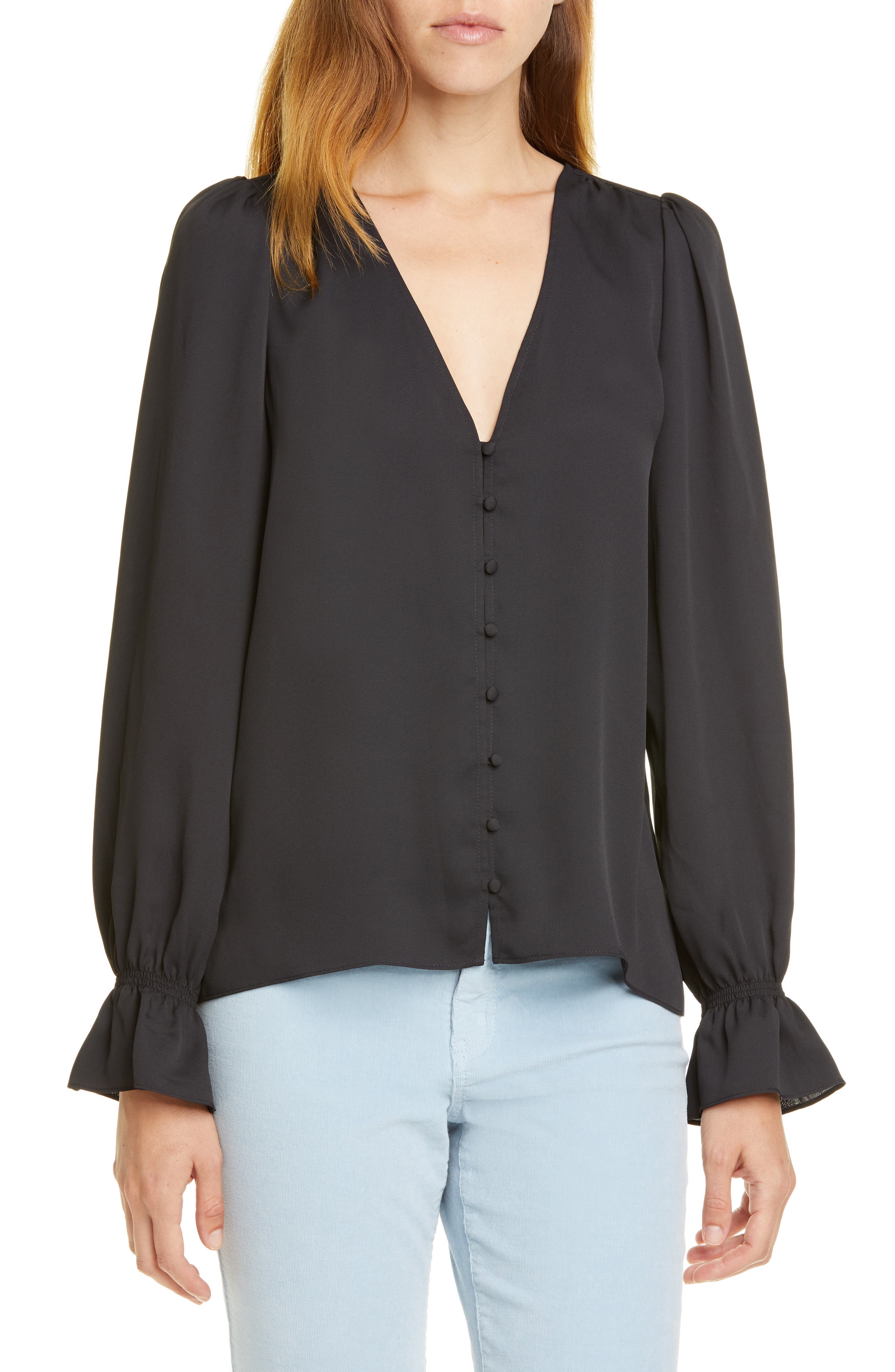 ruffle cuff blouse