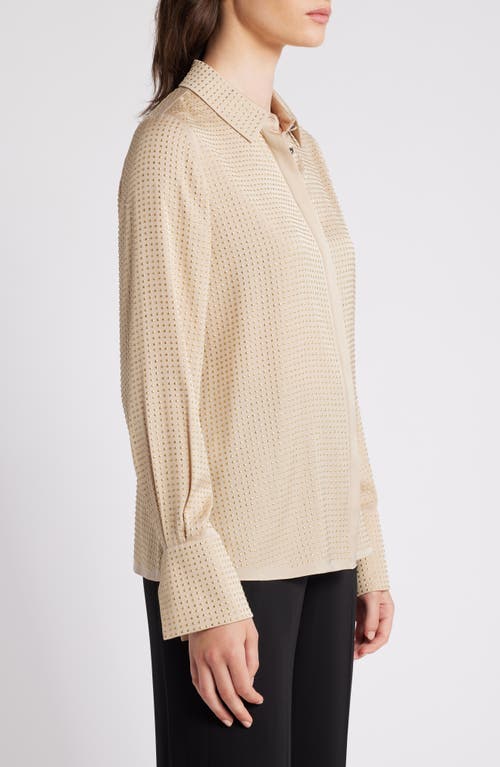 KOBI HALPERIN KOBI HALPERIN STUDDED STRETCH SILK BLEND BUTTON-UP SHIRT