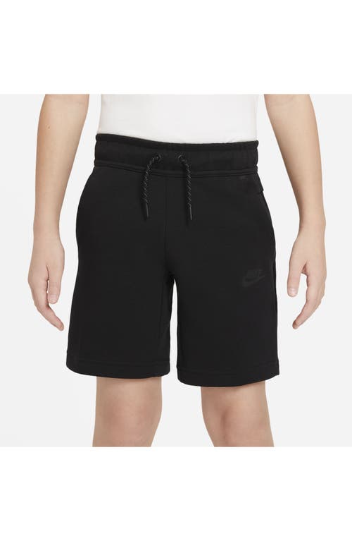 Shop Nike Sportswear Kids' Tech Fleece Sweat Shorts In Black/black