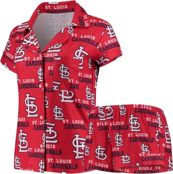CONCEPTS SPORT Women's Concepts Sport Red St. Louis Cardinals Zest Allover  Print Button-Up Shirt & Shorts Sleep Set