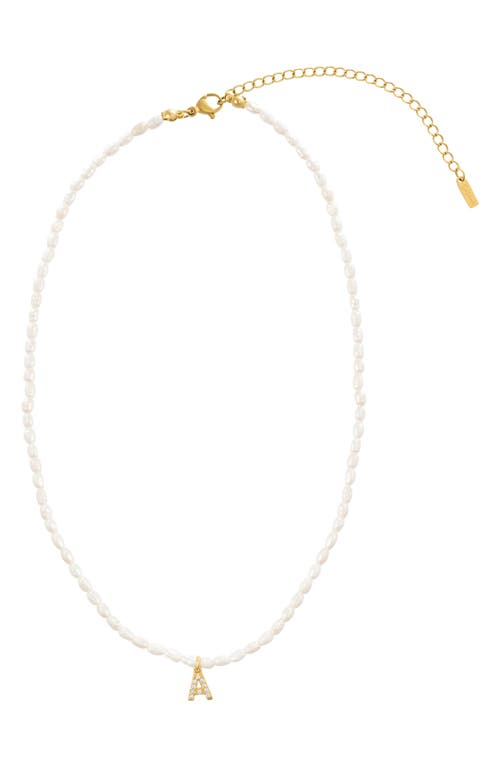 ST. MORAN ST. MORAN INITIAL FRESHWATER PEARL BEADED NECKLACE 