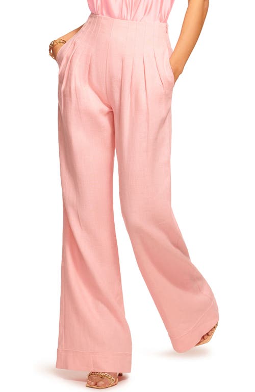 Dalia Pleated Wide Leg Pants in Pink Tulip