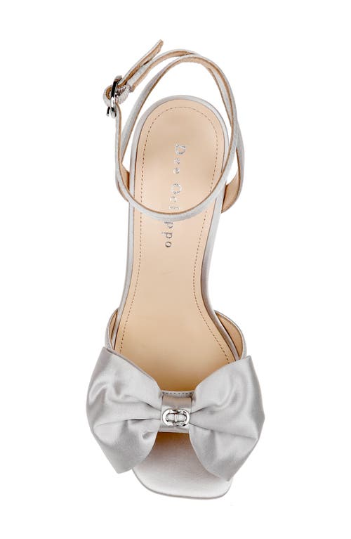 Dee Ocleppo Women's Maui Square Toe Rhinestone Accented Bow High Heel Platform Sandals In Stone Satin