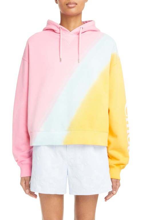 Chloé Dip Dye Cotton Hoodie in 6Za-Multicolor Pink 1 at Nordstrom, Size X-Small
