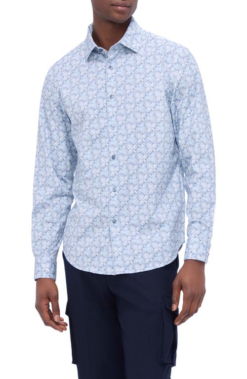 Bugatchi James Ooohcotton® Abstract Print Button-up Shirt In Air Blue