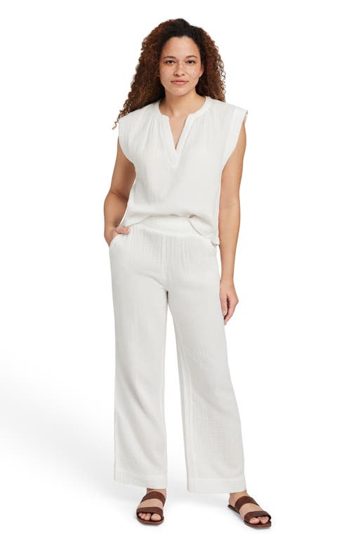 Faherty Dylan Organic Cotton Gauze Top In White