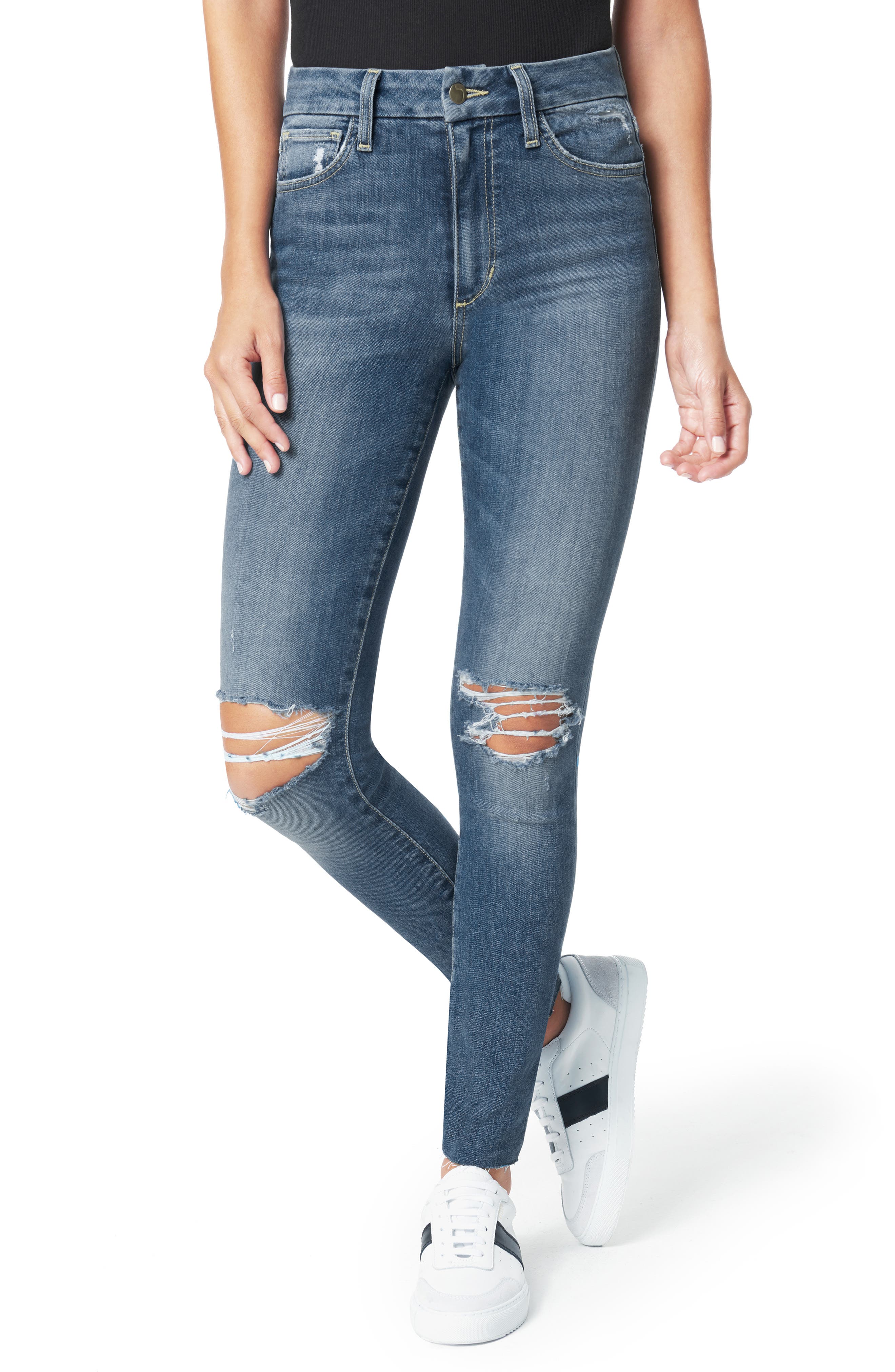 Women's Joe's The Hi Honey Ripped Cut Hem Ankle Skinny Jeans, 27 - Blue Women's Joe's The Hi Honey Ripped Cut Hem Ankle Skinny Jeans, 27 - Blue
