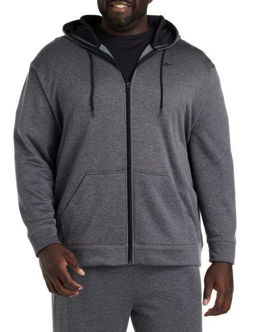 Reebok Performance Zip-front Hoodie In Pure Grey Heather