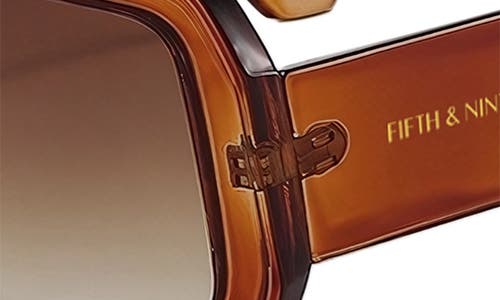 Fifth & Ninth Brooke 52mm Polarized Square Sunglasses In Brown/brown