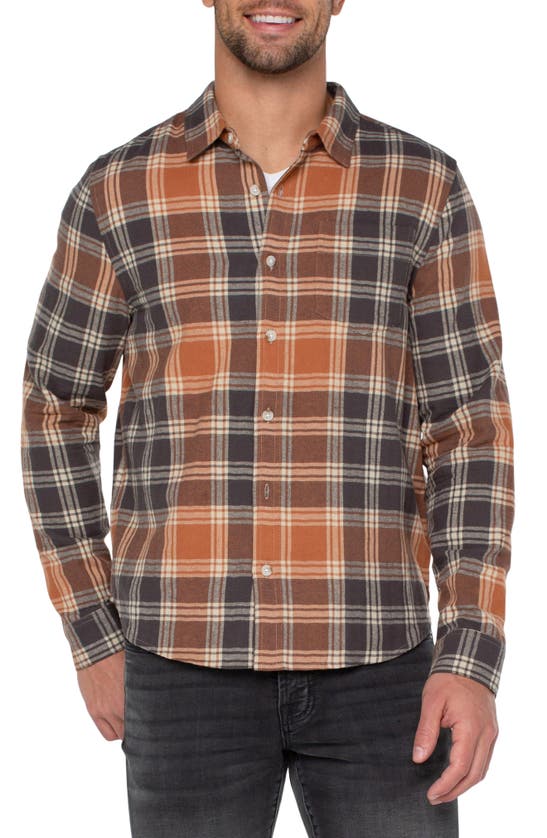 Liverpool Los Angeles Plaid Flannel Button-up Shirt In Spice Multi
