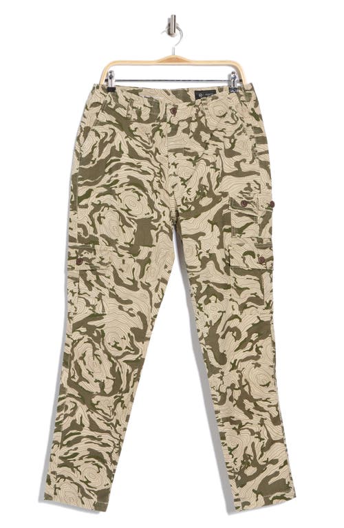 Ag Wells Cargo Pants In Topographical Map Green Multi