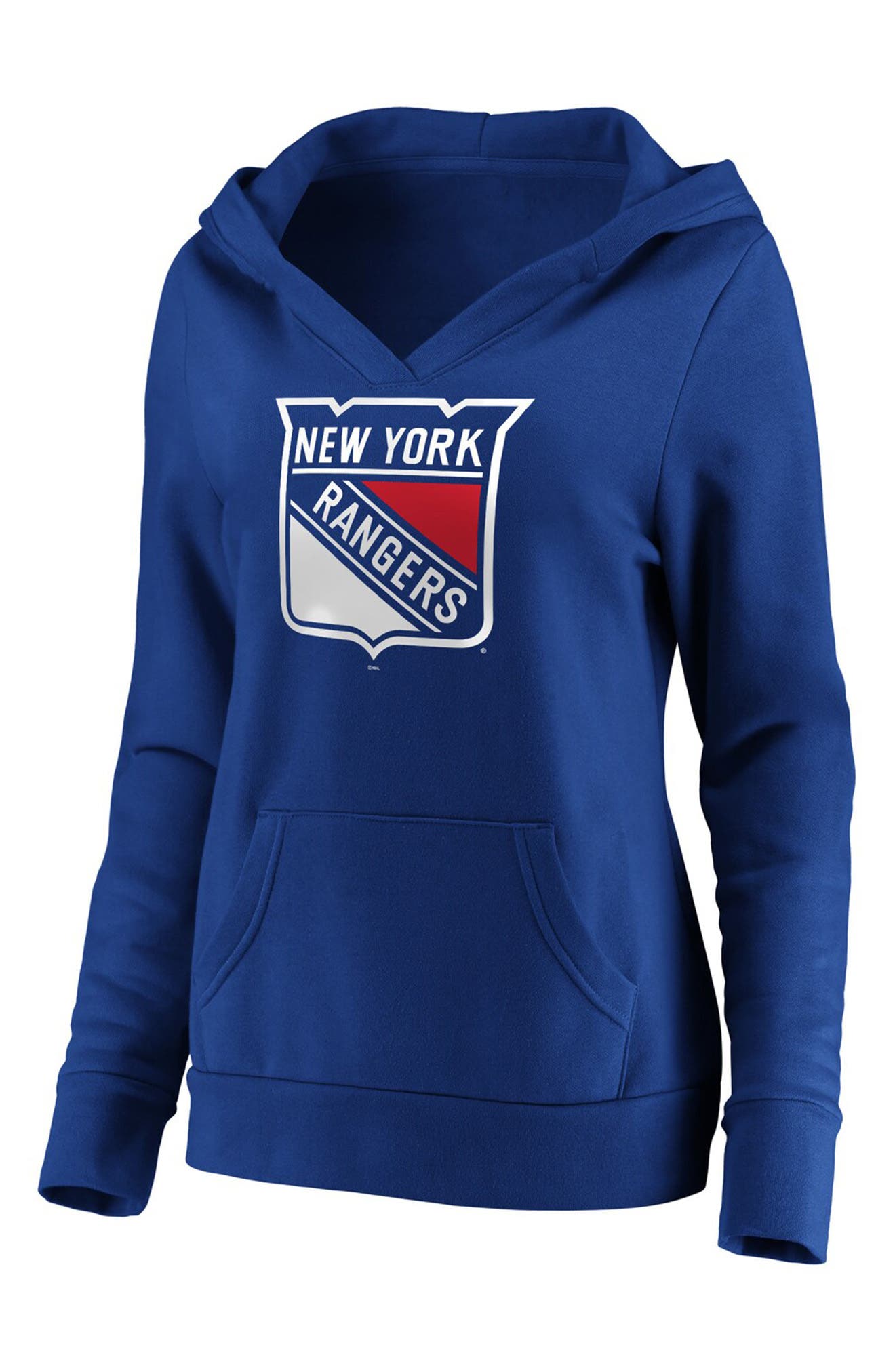 New York Rangers Youth Vintage Team Primary Logo Blue Hoodie 
