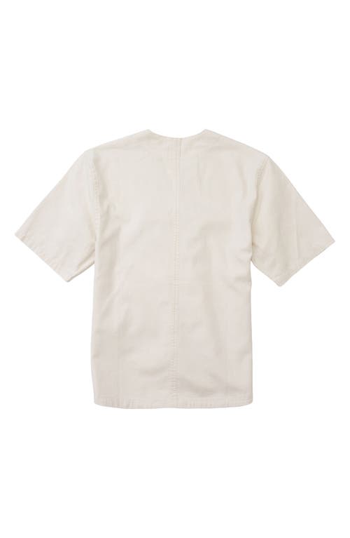 Shop Imperfects The Benny Short Sleeve Button-up Shirt In Natural