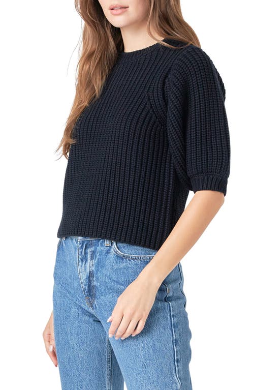 Shop English Factory Elbow Sleeve Sweater In Black