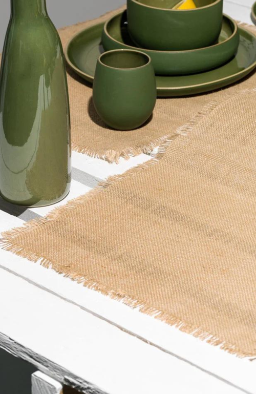 Gharyan Stoneware Jute Table Runner In Natural