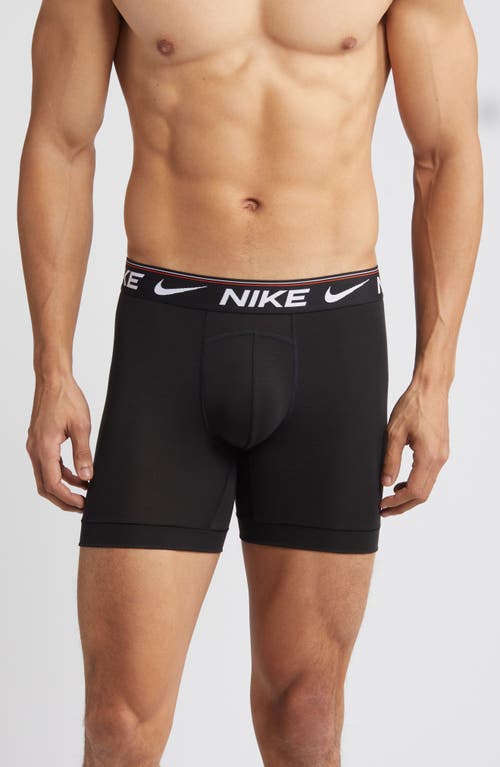Nike Dri-fit Ultra Comfort 3-pack Boxer Briefs In Black/black/black