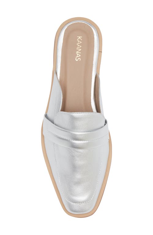 Shop Kaanas Square Toe Mule In Silver