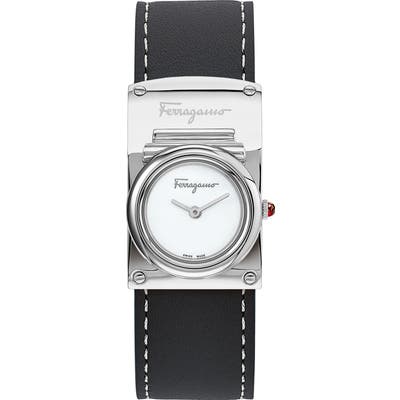 Salvatore Ferragamo Boxyz Leather Strap Watch, 2m X