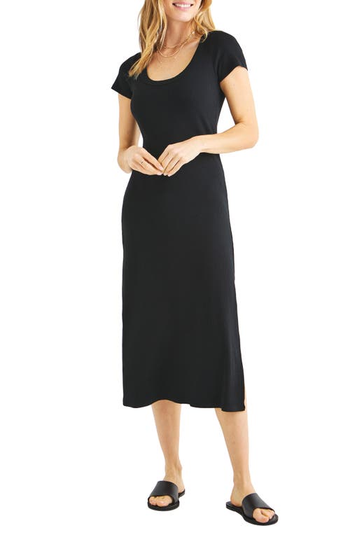 Shop Splendid Iva Rib Midi Dress In Black