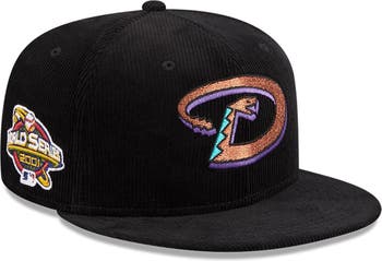 Men's New Era Black Arizona Diamondbacks Throwback Corduroy 59FIFTY Fitted Hat