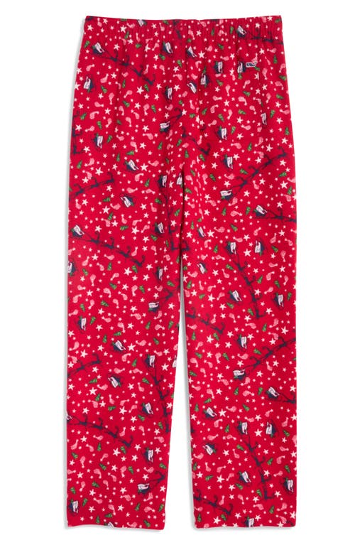 Shop Vineyard Vines Kids' Holiday Print Flannel Sleep Pants In Sw Stars